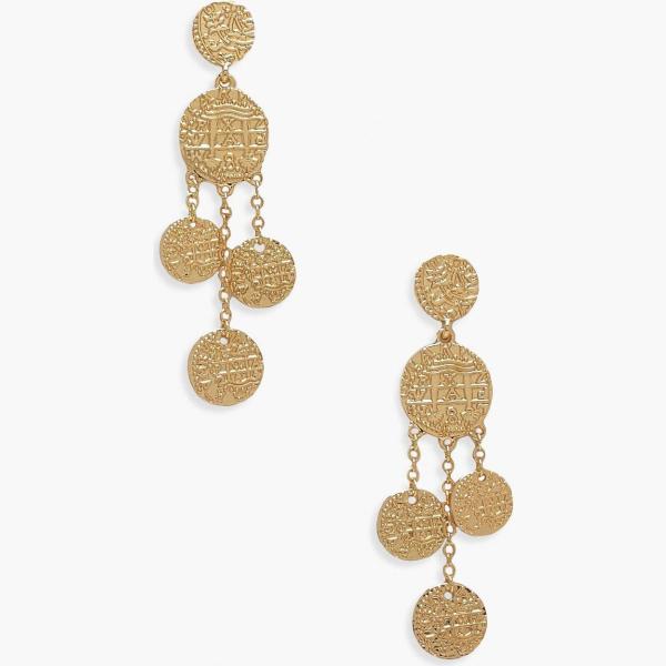 boucles doreilles Boohoo jaune
