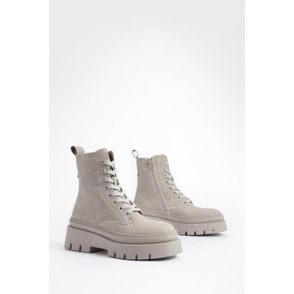 bottines Boohoo gris