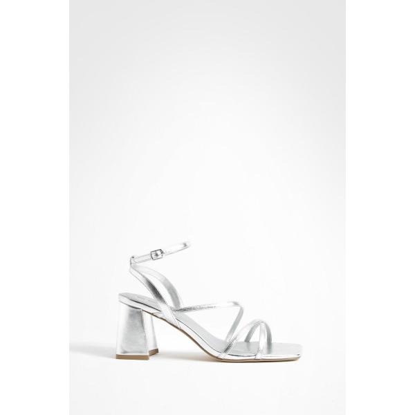 sandales à talon Boohoo gris