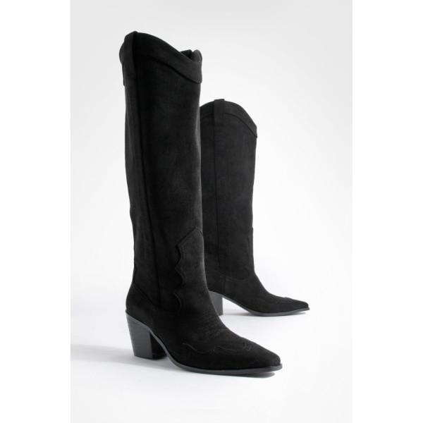 bottines texanes Boohoo noir
