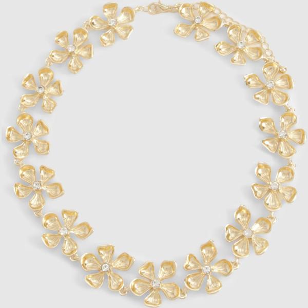 colliers Boohoo blanc à fleurs