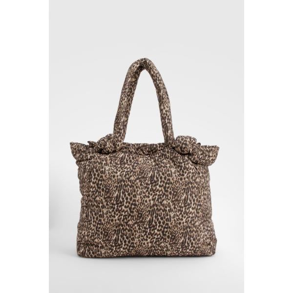 sacs tote Boohoo marron animalier