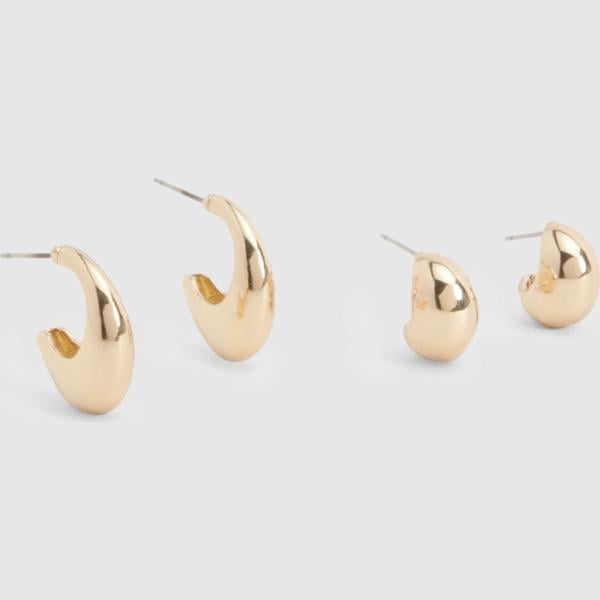 boucles doreilles Boohoo blanc