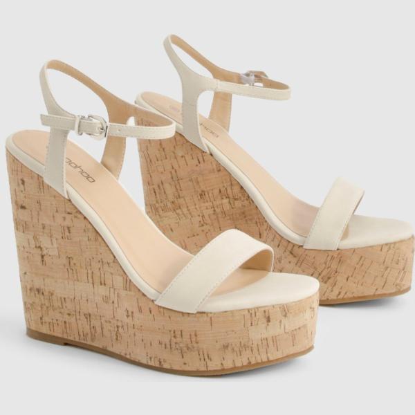 chaussures à semelle compensée Boohoo marron