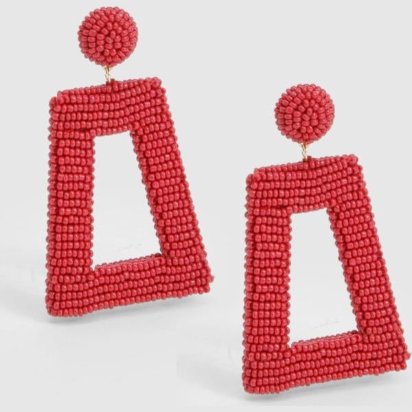 boucles doreilles Boohoo rouge