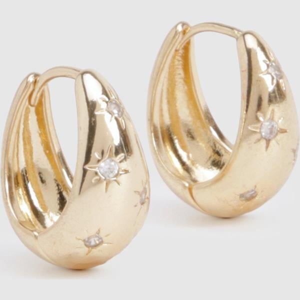 boucles doreilles Boohoo marron