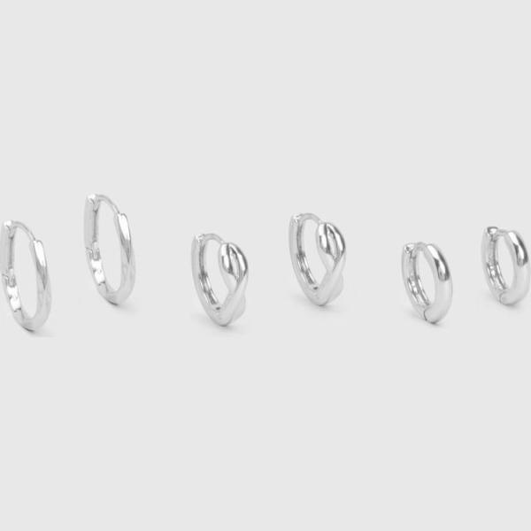 boucles doreilles Boohoo blanc