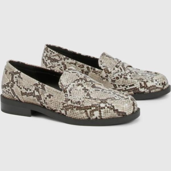 mocassins Boohoo blanc serpent