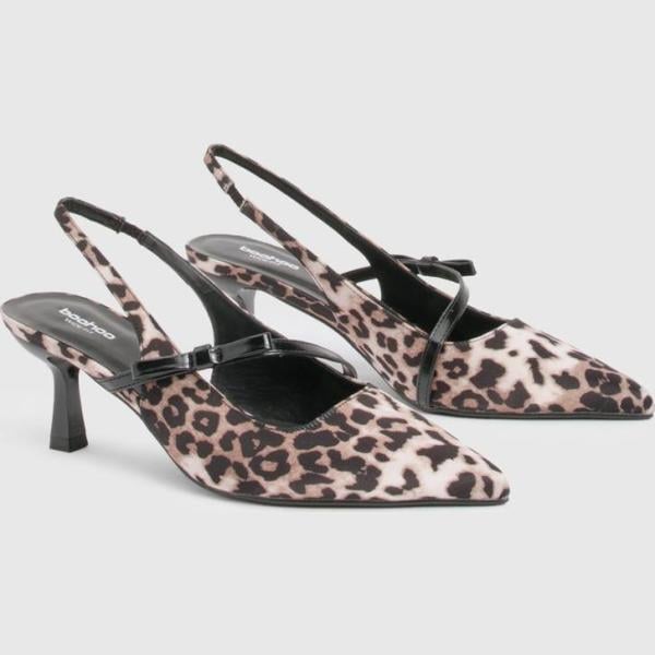 chaussures à talon Boohoo blanc animalier