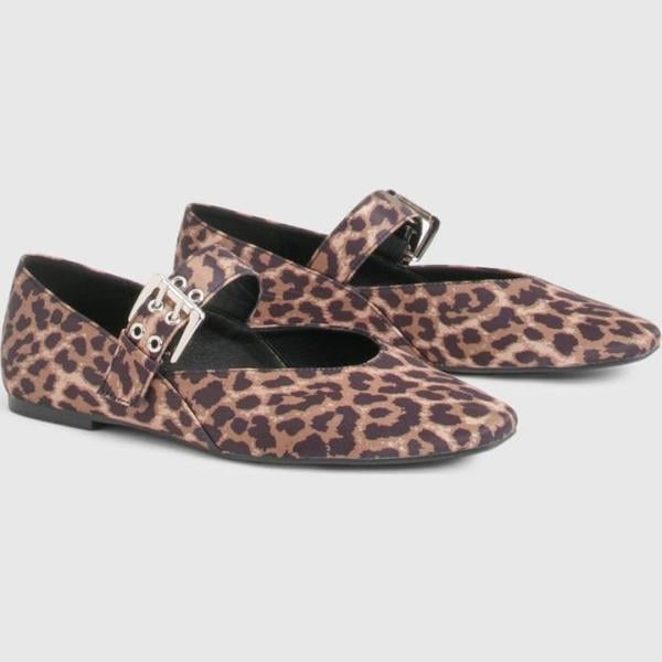 ballerines Boohoo blanc animalier