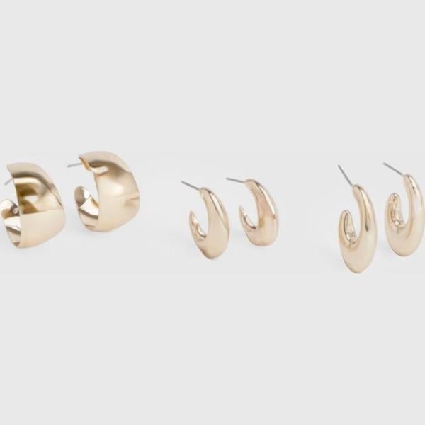 boucles doreilles Boohoo blanc