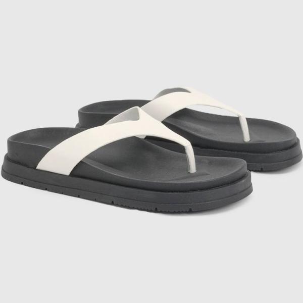 Tongs femme blanc neige plate-forme Boohoo