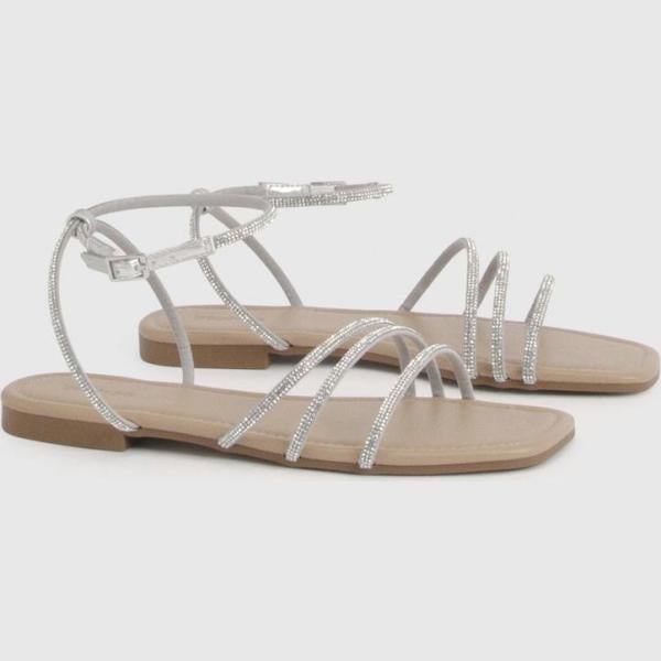 sandales Boohoo blanc