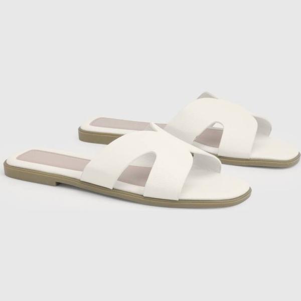 sandales Boohoo blanc