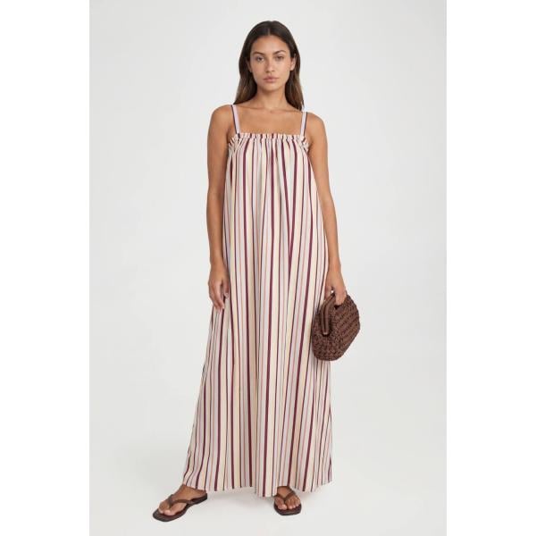 robes Boohoo violet à rayures