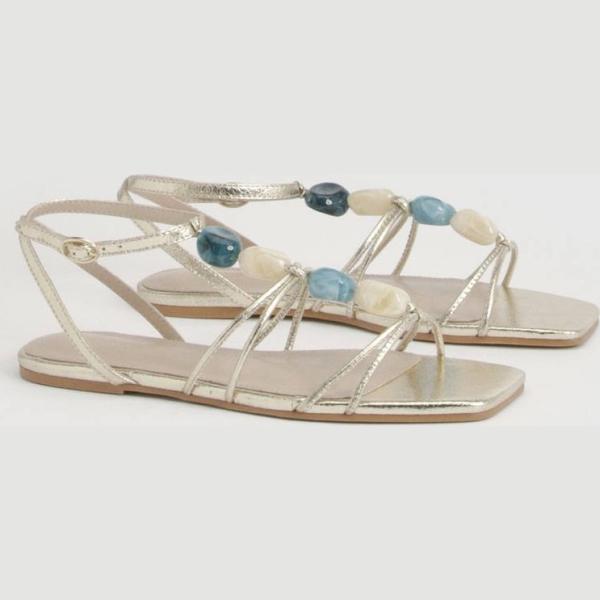 sandales Boohoo gris