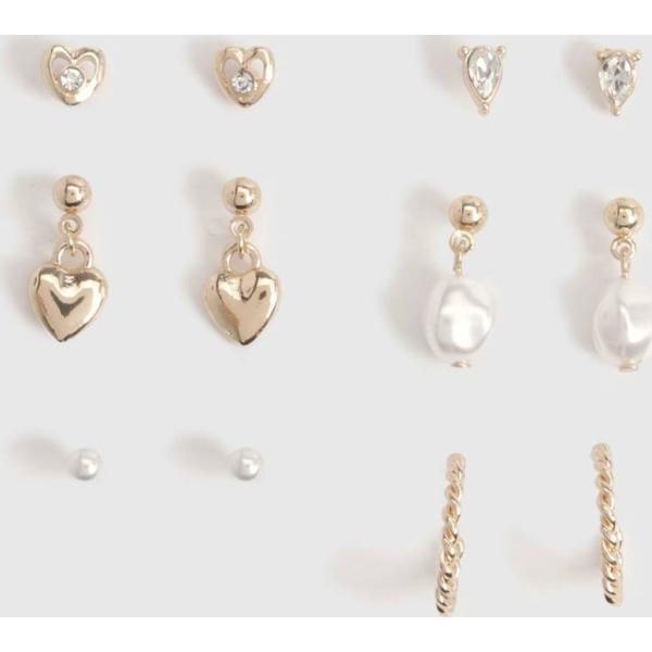 boucles doreilles Boohoo blanc