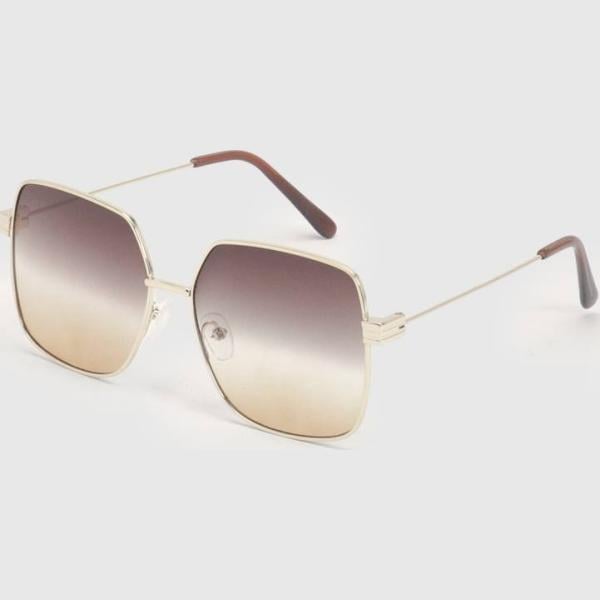 lunettes de soleil Boohoo blanc à carreaux
