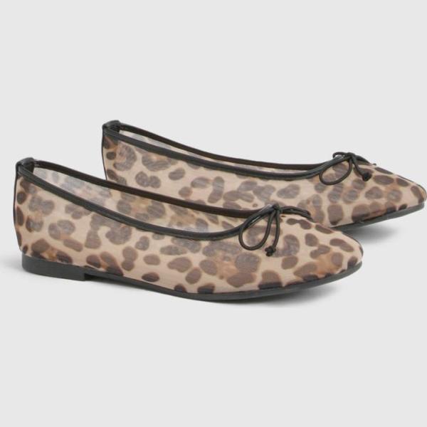 ballerines Boohoo blanc animalier