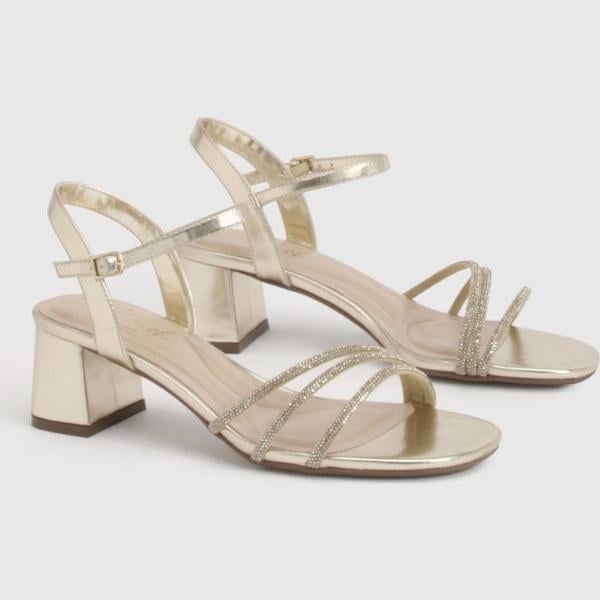 sandales à talon Boohoo blanc