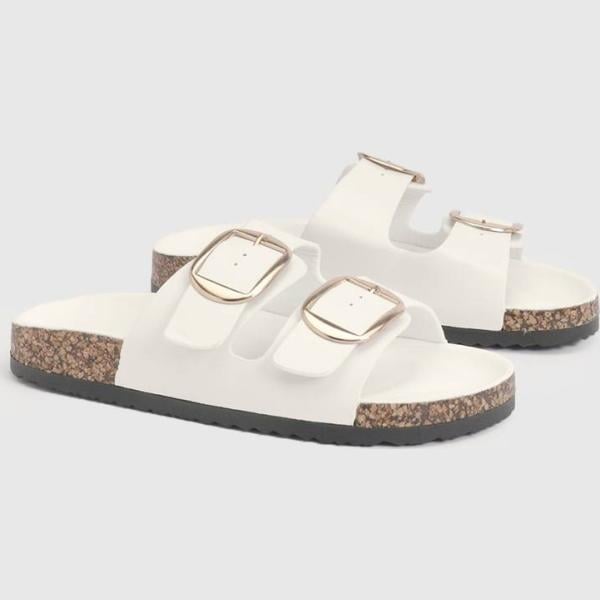 sandales Boohoo blanc