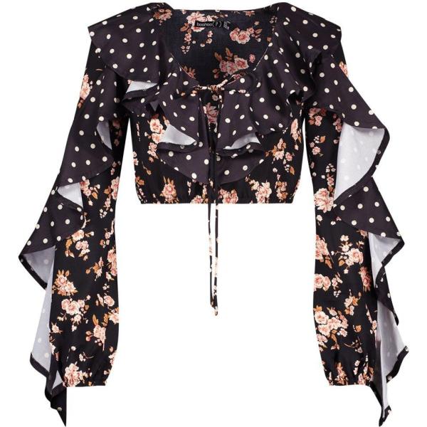 Tops et blouses Boohoo noir imprimé