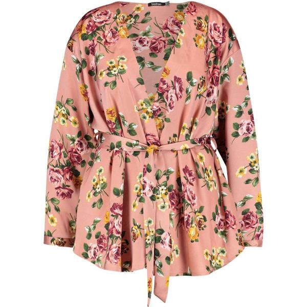 hauts Boohoo rose imprimé