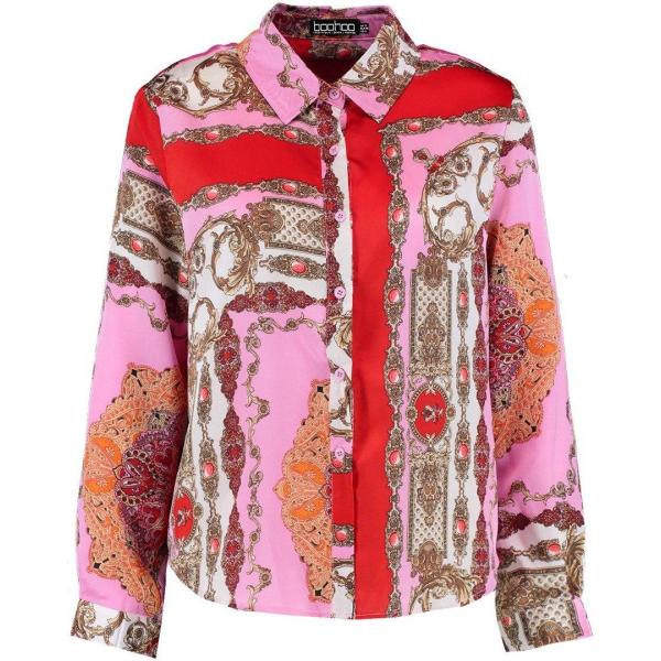 chemisiers Boohoo rose imprimé
