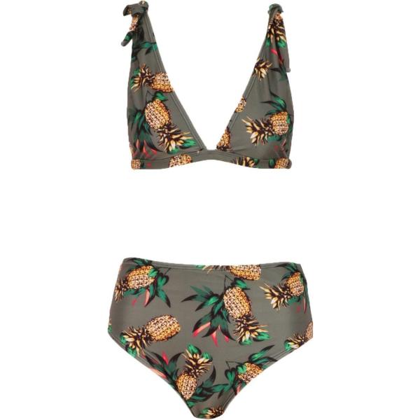 maillot de bain 2 pièces Boohoo vert imprimé