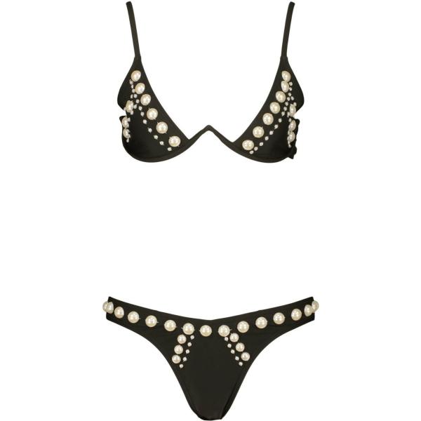 maillot de bain 2 pièces Boohoo noir