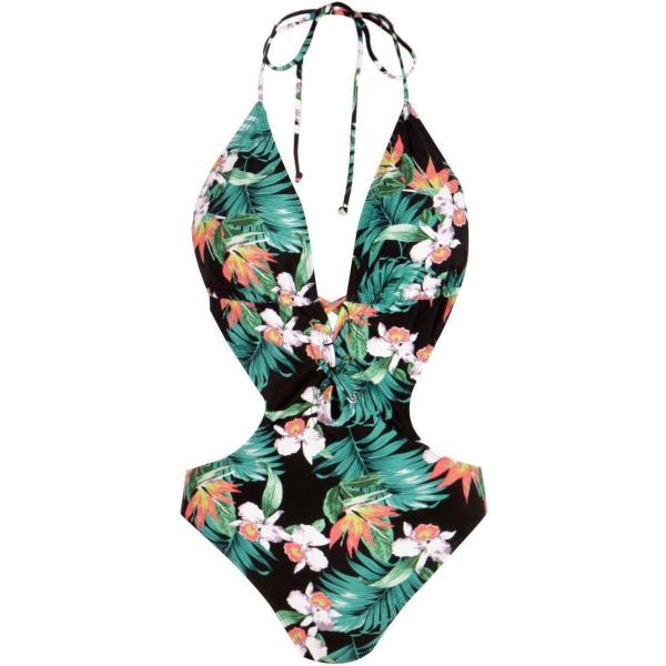 maillots de bain Boohoo noir à fleurs