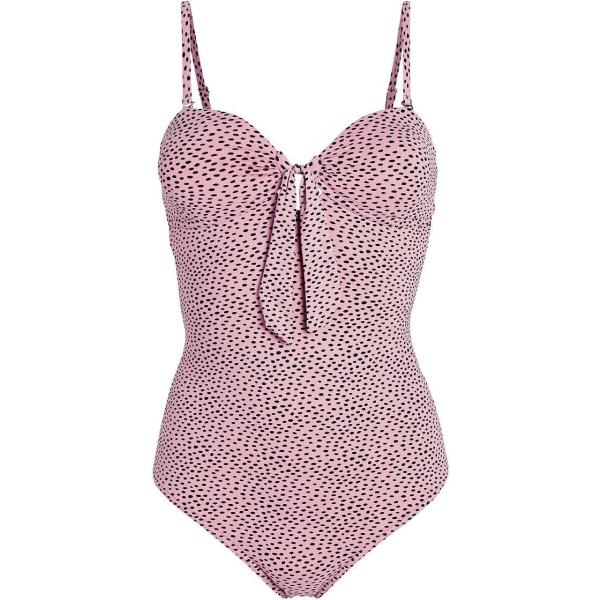 maillots de bain une pièce La Redoute Collections rose à pois