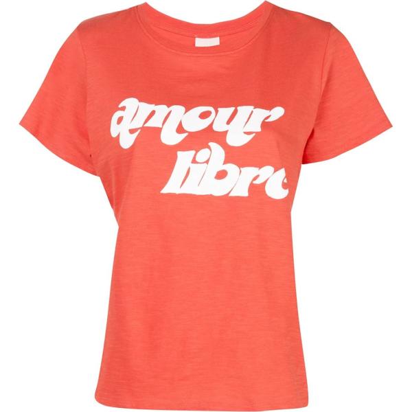 camiseta Cinq A Sept naranja con diseños