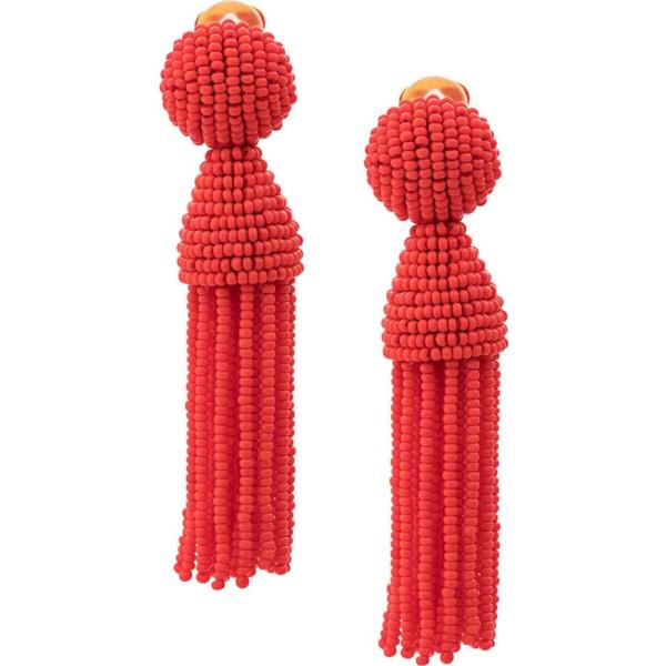 pendientes Oscar de la Renta rojo