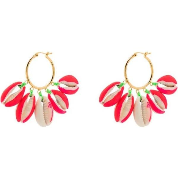 pendientes Venessa Arizaga rosa con diseños
