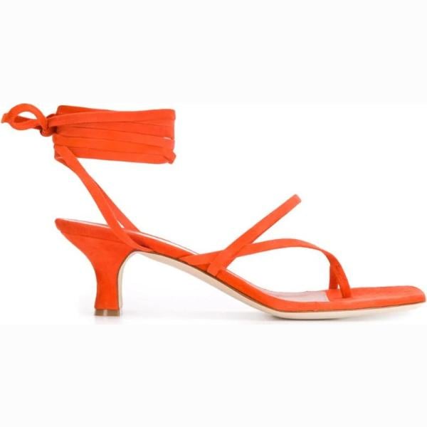 sandalias de tacón Paris Texas naranja