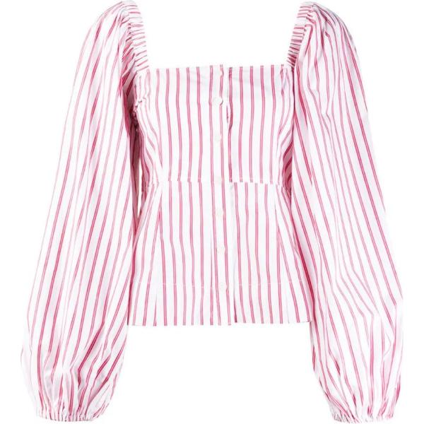 blusas Ganni blanco de rayas