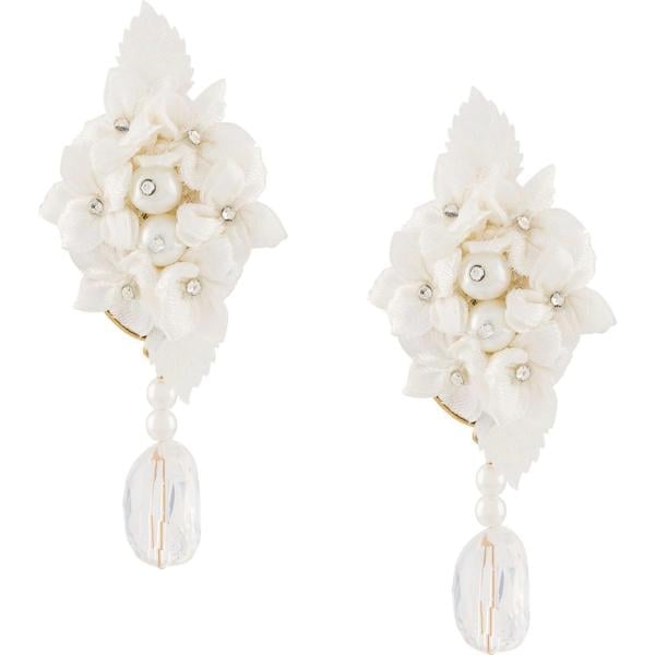 Boucles doreilles Magda Butrym blanc à fleurs