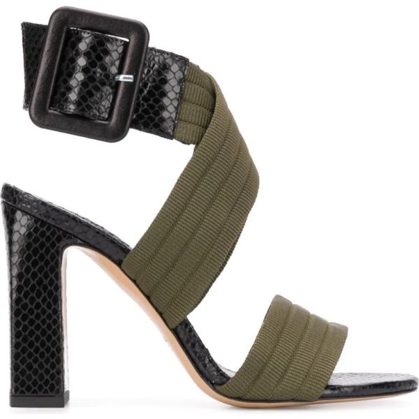 sandales en cuir Pinko vert serpent