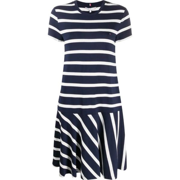 robes mi-longues/au genou Tommy Hilfiger bleu à rayures