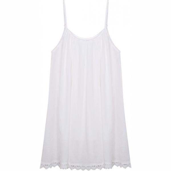 Top con orlo in cotone con pizzo bianco Lesara