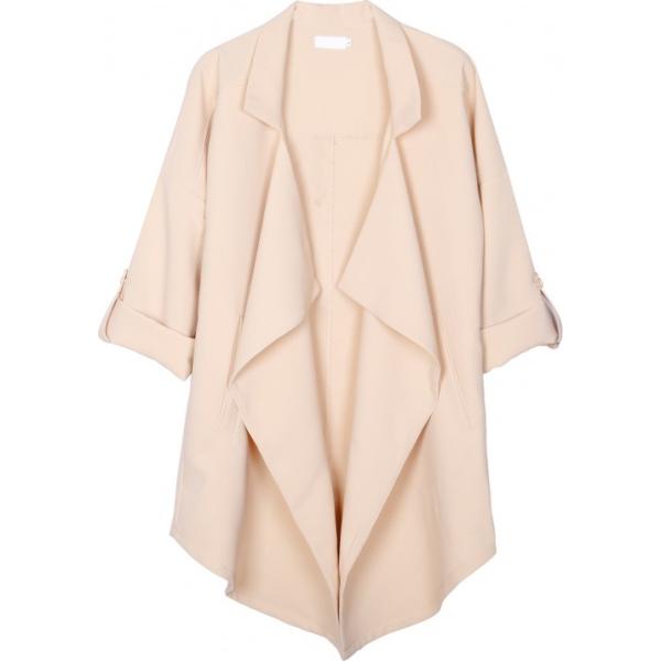 Giacca scollo a cascata beige Lesara