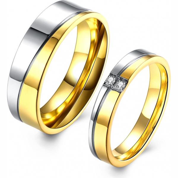 Anello con fasce in acciaio inox Lesara