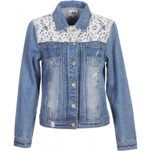 Giacca jeans con pizzo in cotone Lesara