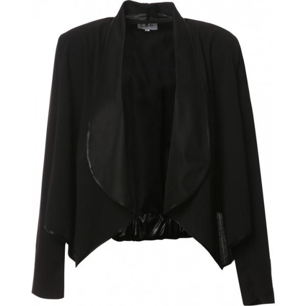 Blazer scollo a cascata nero Lesara