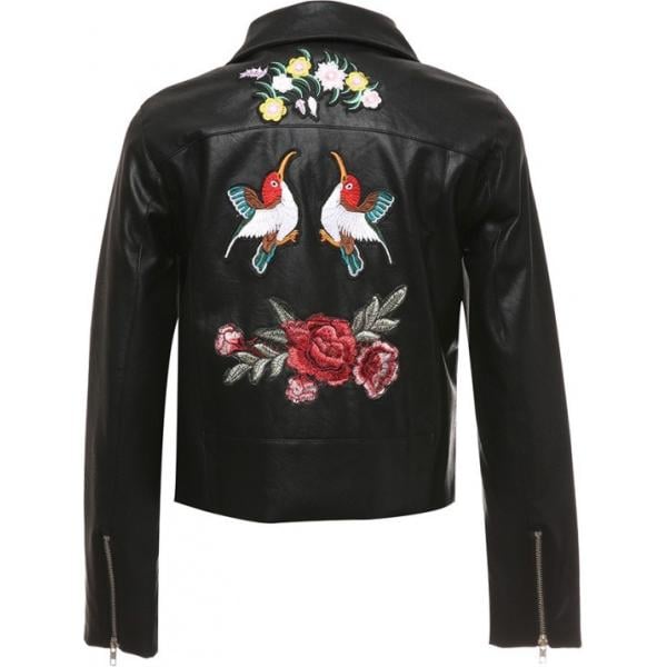 Giacca fantasia floreale in pelle sintetica Mel Ivy