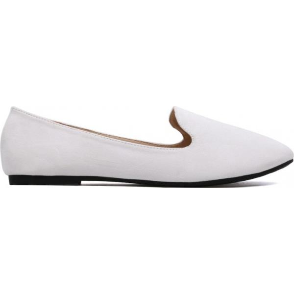 Mocassini effetto scamosciato in pelle sintetica bianco Lesara