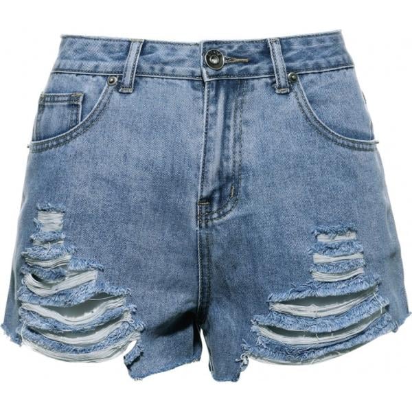 Shorts con orlo in denim Lesara