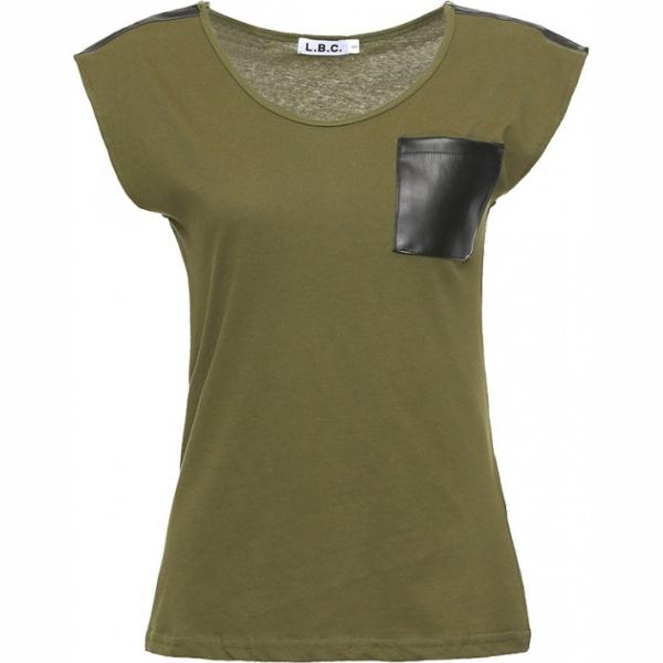 T-shirt con zip in cotone Lesara