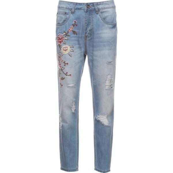 Jeans fantasia floreale in denim Lesara